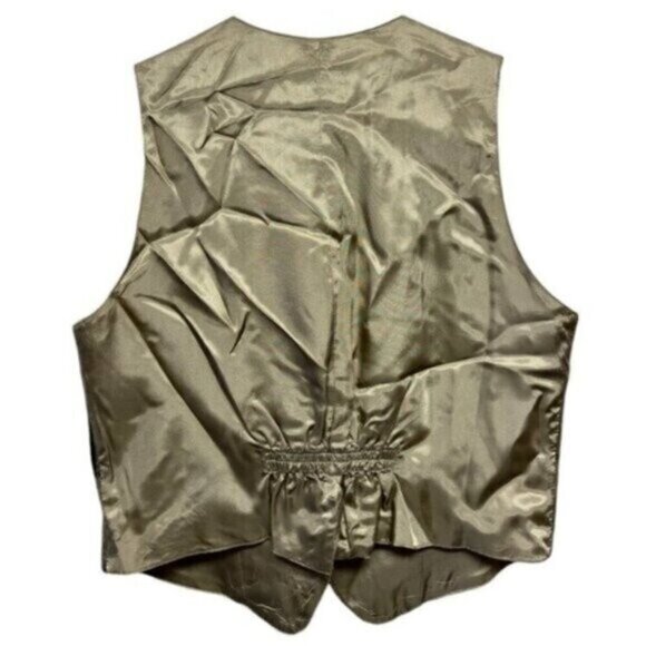 Vintage 90s Plaid Wool Button Up Vest Waistcoat Academia Preppy Men Women Large - Picture 2 of 5